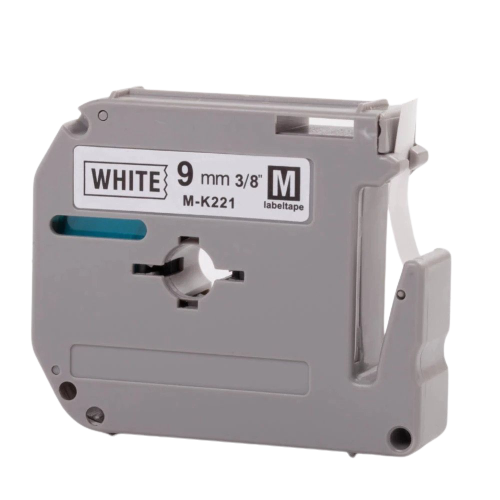 Brother M-K221 Compatible Label Tape M/MK (Black On White) 9mm*8m